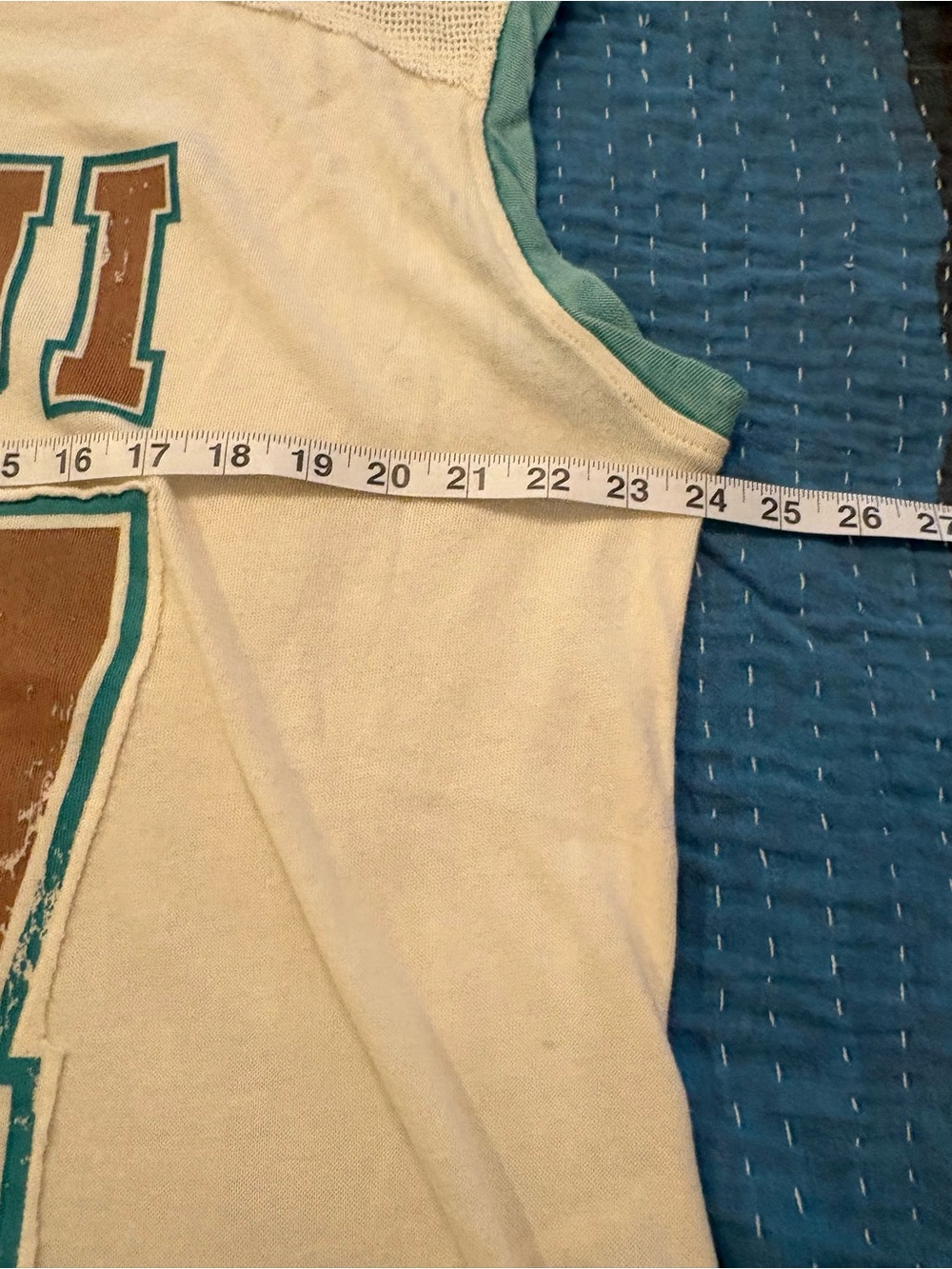 MAUI 97 Sleeveless Mesh Jersey - Cream with Teal Trim - Picture 8 of 10